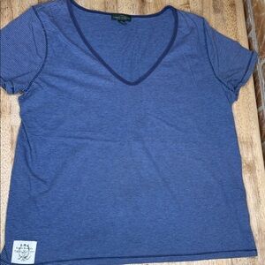 Lauren Ralph Lauren Navy and White Striped Tee